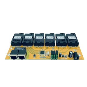 6F2Eファイバーメディアコンバーター6FO2LAN6SC2Eファストイーサネット10/100Mスイッチ6SC20KM 2 UTPRJ45電源付き光PCBAボード - Product Image 3