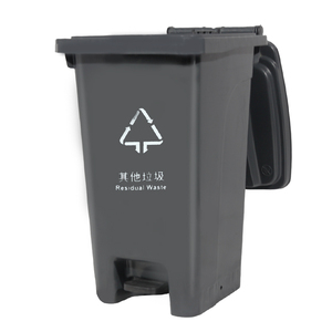 80L HDPE塑料回收箱垃圾分类定制颜色黑色脚踏板垃圾桶储物箱 - Product Image 5