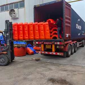 Boya de barco tipo cilindro HDPE para tubería de dragado Flotador de cable de plástico relleno de espuma LLDPE con flotadores de tubería de advertencia de contaminación - Product Image 4