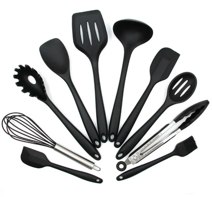 10 piezas herramientas de silicona para el hogar Kit de utensilios de cocina, utensilios de cocina de silicona/juego/traje