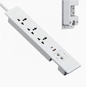 Enchufe USB de pantalla de mesa montado empotrado, escritorio de muebles blancos, alimentación Universal, toma de datos de alimentación integrada - Product Image 1