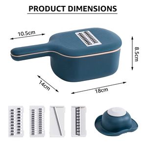 Sebze kesicisi beyaz bıçak yiyecek dilimleyici mutfak Mandoline 4 in 1 manuel sebze kesici drenaj sepeti ile - Product Image 2