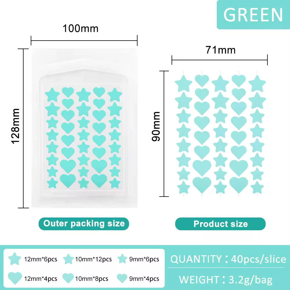 Verde sin caja exterior 40 pegatinas/paquete