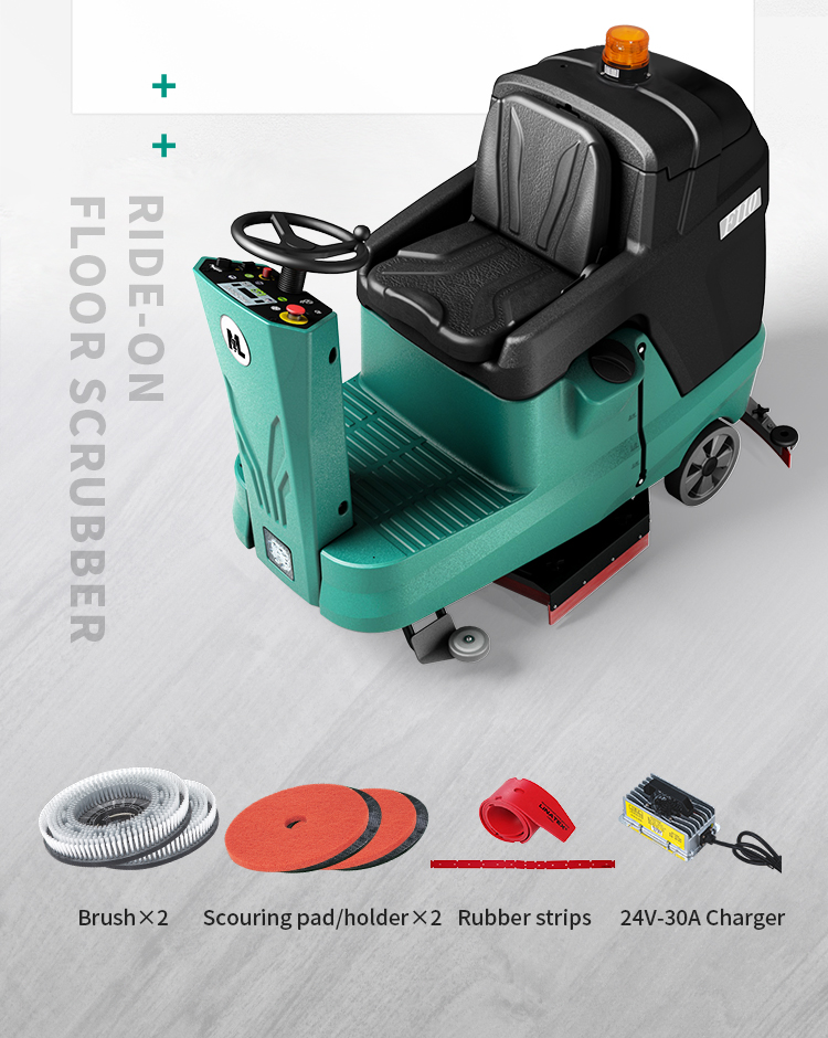 110L Electric Double Disc Commercial Marble Floor Cleaning Equipment Vacuum Scrubber Machine Floor Scrubber