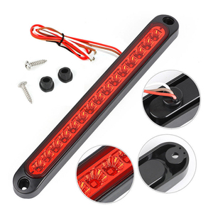 3rd 12-<strong>24V</strong> <strong>LED</strong> Brake Light Bar Ultra-thin Truck Rear Parking Light <strong>24V</strong> 12V Universal Stop Warning Light <strong>Red</strong> - Product Image 1