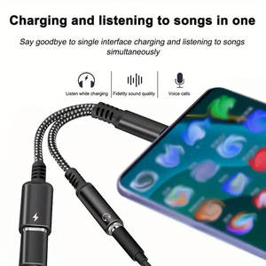 威林2合1音频电缆USB Type-C音频充电适配器，带3.5毫米耳机插孔，用于麦克风公母转换器 - Product Image 4