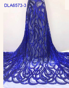 Neues Design afrikanische Stickerei Netz Spitze Stoff unregelmäßige Muster Pailletten Spitze
