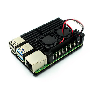 Raspberry Pi 4 Aluminum Metal Case Raspberry Pi 3 Aluminum Case BoxとDual Fan Heat Sink - Product Image 1
