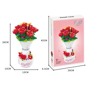 2678pcsビルディングブロックバラの花のおもちゃレンガマイクロダイヤモンドフラワーブーケビルディングキットオルゴールブロック家の装飾アートのためのおもちゃ - Product Image 6