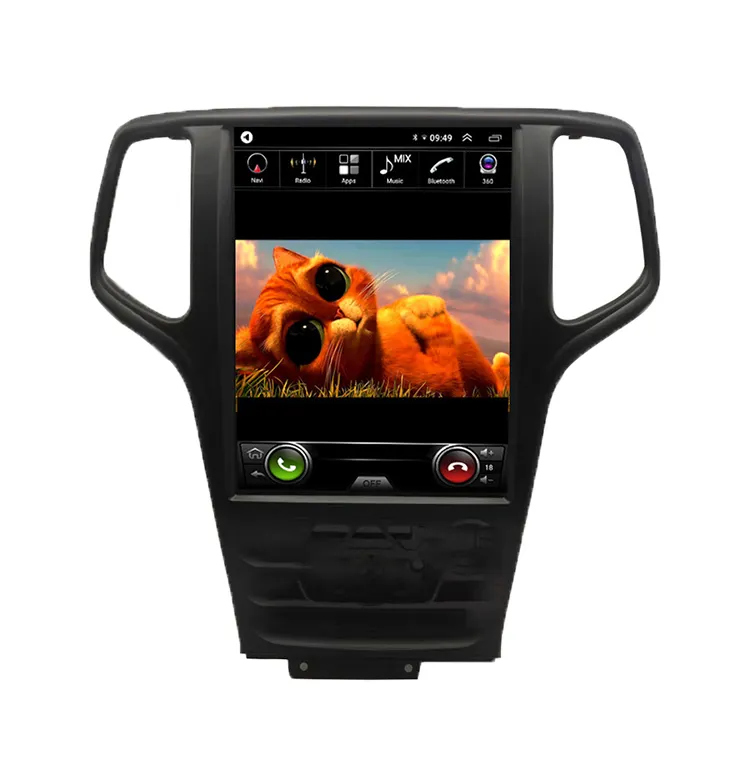 2 Din Car Multimedia Video Player GPS Android 13 Tesla Style Touch Screen Player Car Radio For Grand Cherokee 2013 2016 2018
