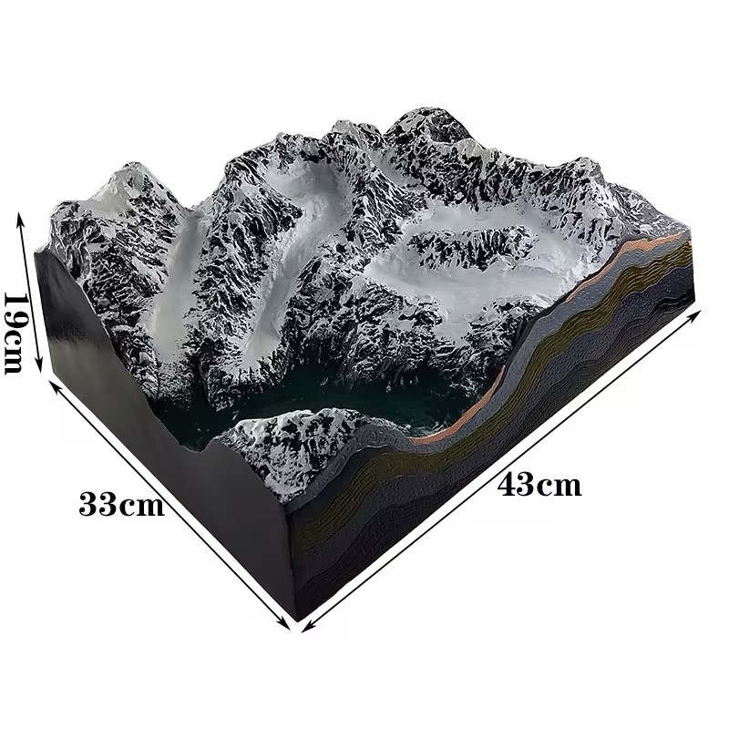 Modelo de demostración de montaña nevada