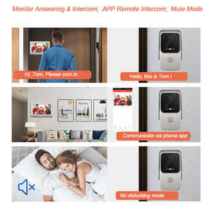 Kit de intercomunicador inteligente CAT5 IP POE, timbre de puerta inteligente Tuya, cámara con pantalla táctil de 7 pulgadas, sistema de Audio y vídeo - Product Image 2