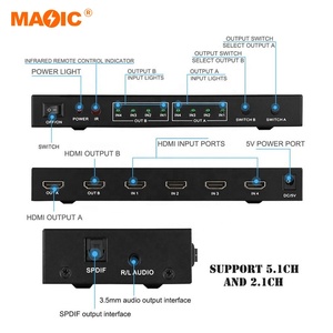 4x2 <strong>Hdmi</strong> <strong>Matrix</strong> Switch Splitter With Spdif IR Remote and L/r 3.5mm Support Hdcp 1.3 ARC Dol-by 4k <strong>HDMI</strong> <strong>Matrix</strong> Switcher - Product Image 4