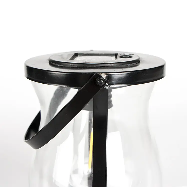 Lampu lentera LED taman, lampu lentera surya Retro antik tahan air untuk berkemah luar ruangan