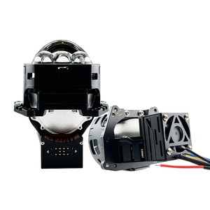 Süper parlak 80w Led kare Lens projektör 3 inç Bi Led projektör Lens lazer Bi led projektör sarı ışık sis farları - Product Image 1