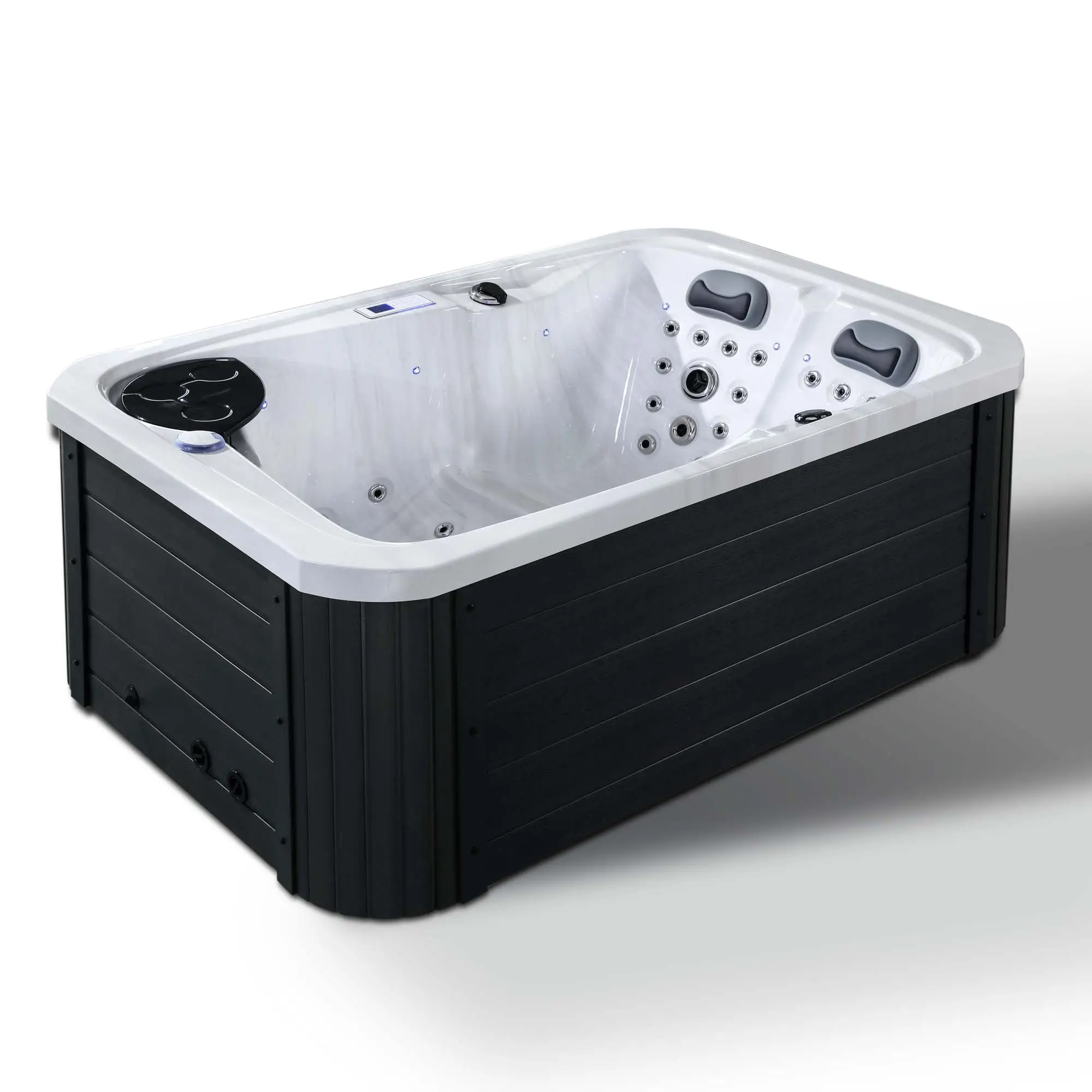 Vasca da bagno con superficie in acrilico di piccole dimensioni 2m vasca idromassaggio autoportante per 2 persone per mini bagno