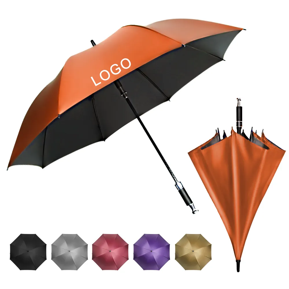Logo ile özel 2024 sopa düz Golf şemsiyesi iş hediye lüks düz şemsiye