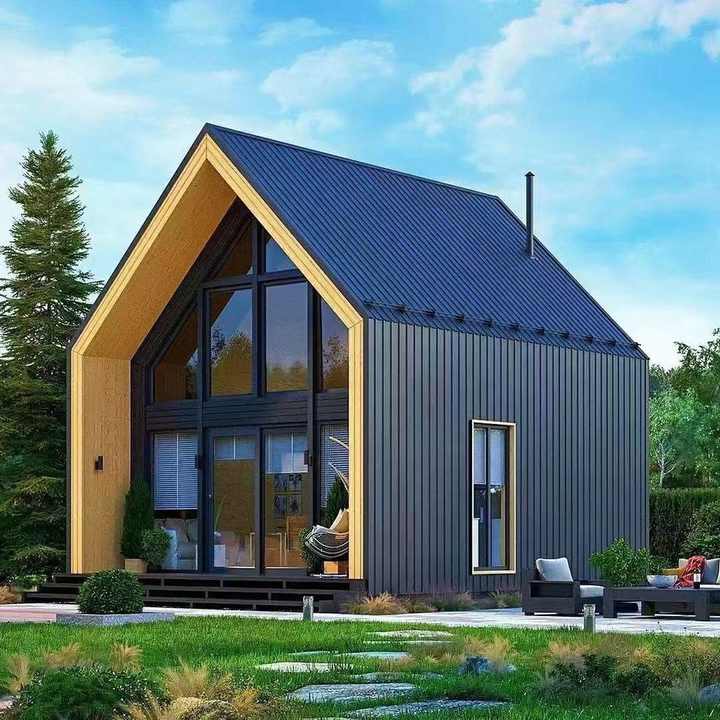 Modular Steel Structure Prefabricated House with Bathroom Bedroom for Apartments Hotels Villas Use A-Frame House