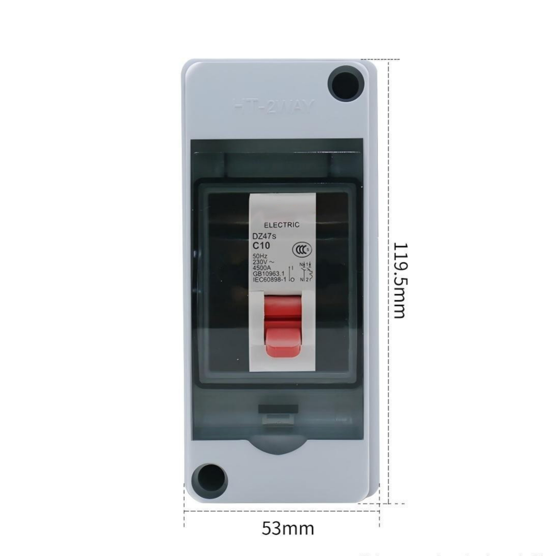 2-circuit waterproof box + 1P circuit breaker