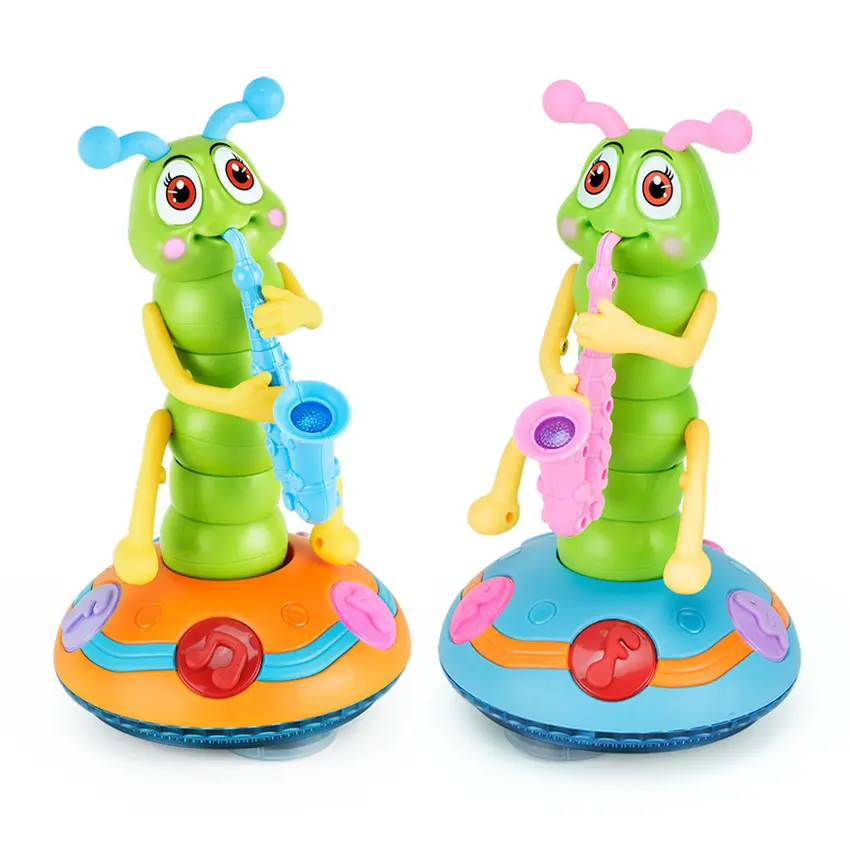 Saxofone musical elétrico infantil minhoca torcida pode cantar e balançar luzes 1-3 brinquedos para bebês meninos e meninas