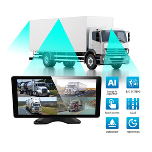 Wemaer, pantalla táctil dividida de 10,36 pulgadas, Kit de Monitor de cámara de camión de respaldo, Sistema de Sensor de aparcamiento trasero BSD AI ADAS DVR