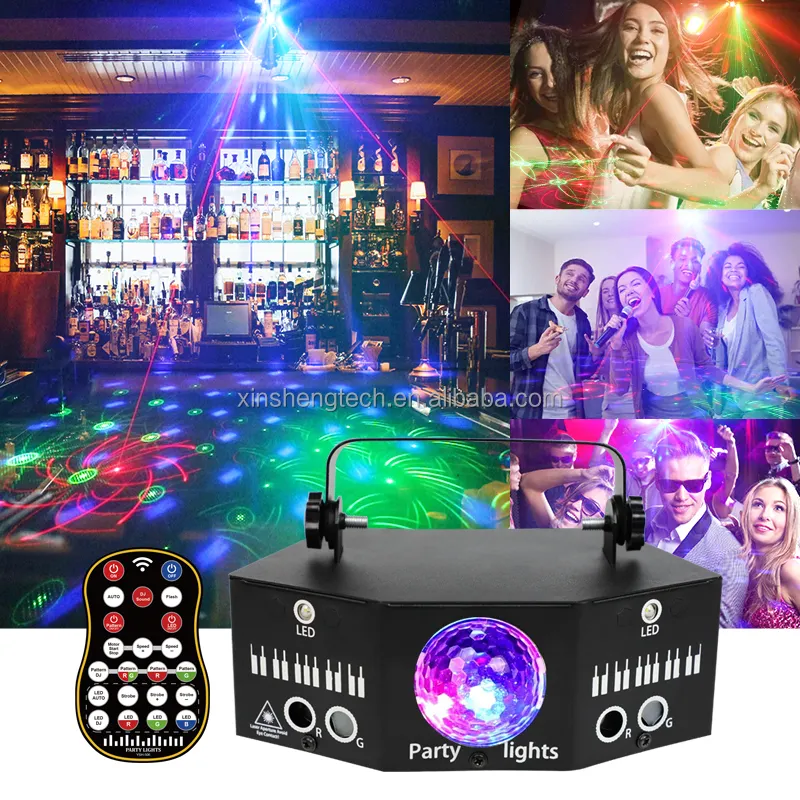 6 trous son contrôle rvb décor ambiant UV lampe Led stroboscopique DJ Club fête lumière Disco scène projecteur Flash Laser lumières