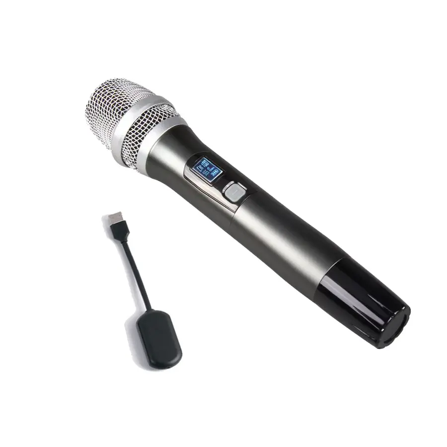 Miglior Karaoke Mic VHF UHF dinamico Microfono Profesional portatile senza fili Microfono senza fili Cordless per il canto della chiesa