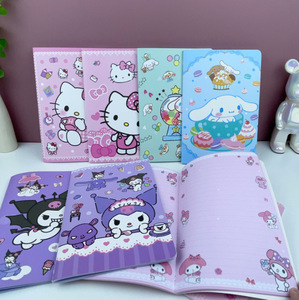 Cute Kuromi School <strong>Notebook</strong> <strong>with</strong> Custom Logo A5 Size Paper Cover Melody <strong>Color</strong> Page Anime Diary <strong>Note</strong> Book - Product Image 2