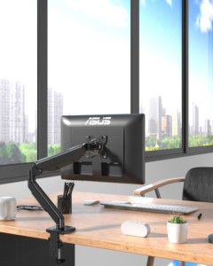 Black Single Arm Monitor Holder Monitor <strong>Mount</strong> Fit for 13&quot;- 32&quot; Screen Used in Office and Home - Product Image 4