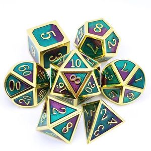 ชุดลูกเต๋าหลายหน้าแบบ RPG D12โลโก้ออกแบบได้ตามต้องการแกะสลักโลหะ COC D & D & DS สำหรับเกมกระดาน - Product Image 1