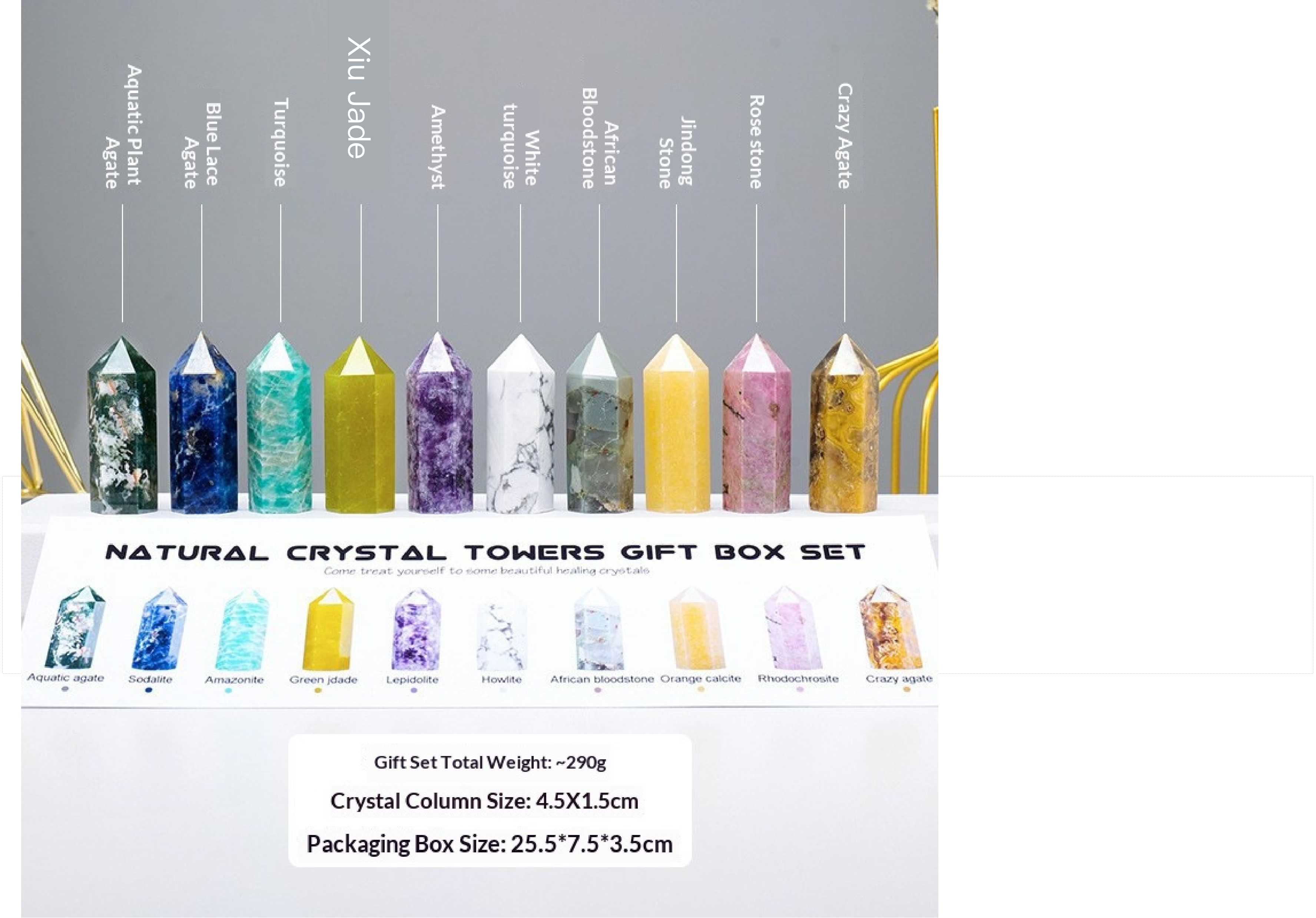 Ensemble de 10 baguettes en cristal, style C
