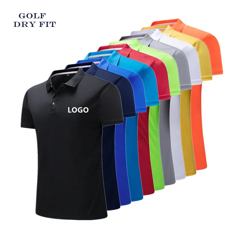 Polo de poliéster con logotipo personalizado para hombre y mujer, camiseta de golf con logotipo personalizado bordado, venta al por mayor