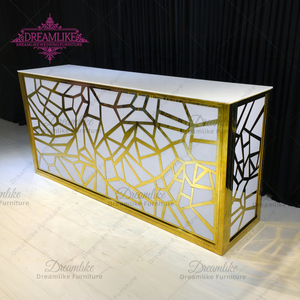 Nguồn Cung Cấp Đám Cưới Thanh Cao Bảng Acrylic Khung Thép Không Gỉ <span class=keywords><strong>Pub</strong></span> Câu Lạc Bộ Đồ Nội Thất Vàng Hình Chữ Nhật Có Thể Gập Lại Thanh - Product Image 2