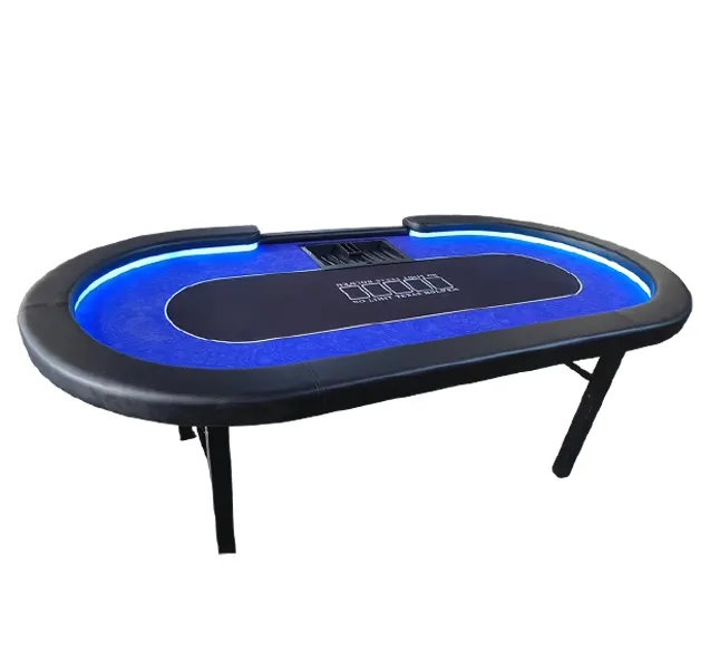 Tavolo da Poker leggero a LED pieghevole all'ingrosso factory club Table custom tovaglia