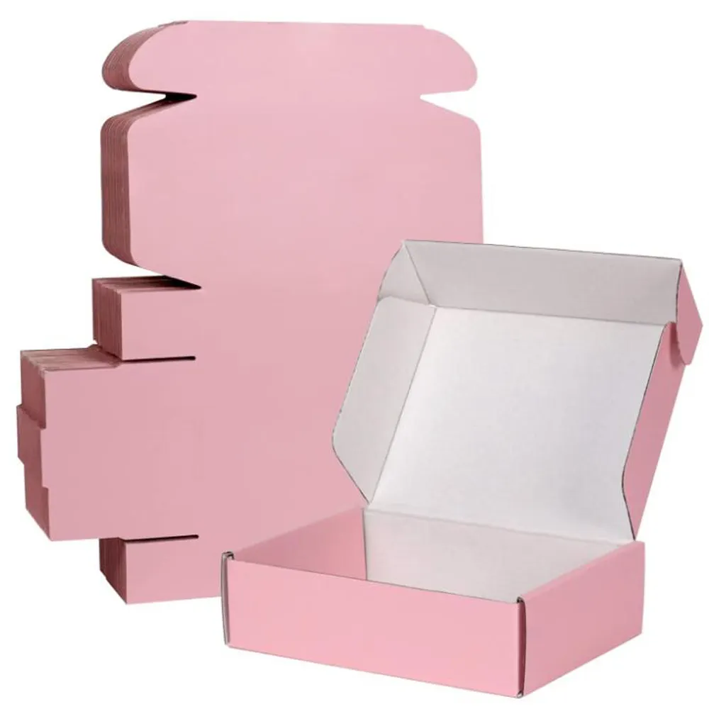 Özel Logo nakliye kutusu küçük iş karton ambalaj kutusu için özelleştirilmiş oluklu karton kağıt mailler nakliye kutusu