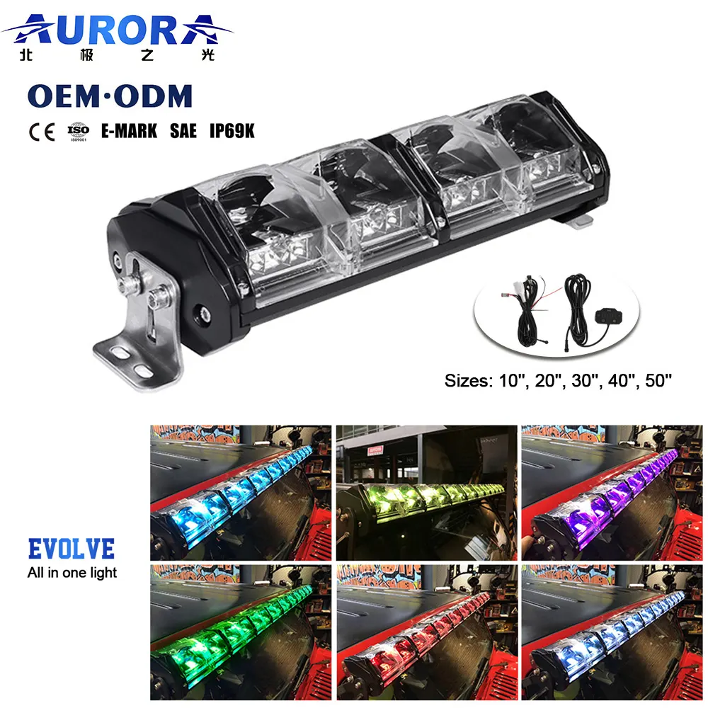 China Eerste Multifunctionele Evolve Licht Bar Offroad 10 Inch Led Rgb Light Bar