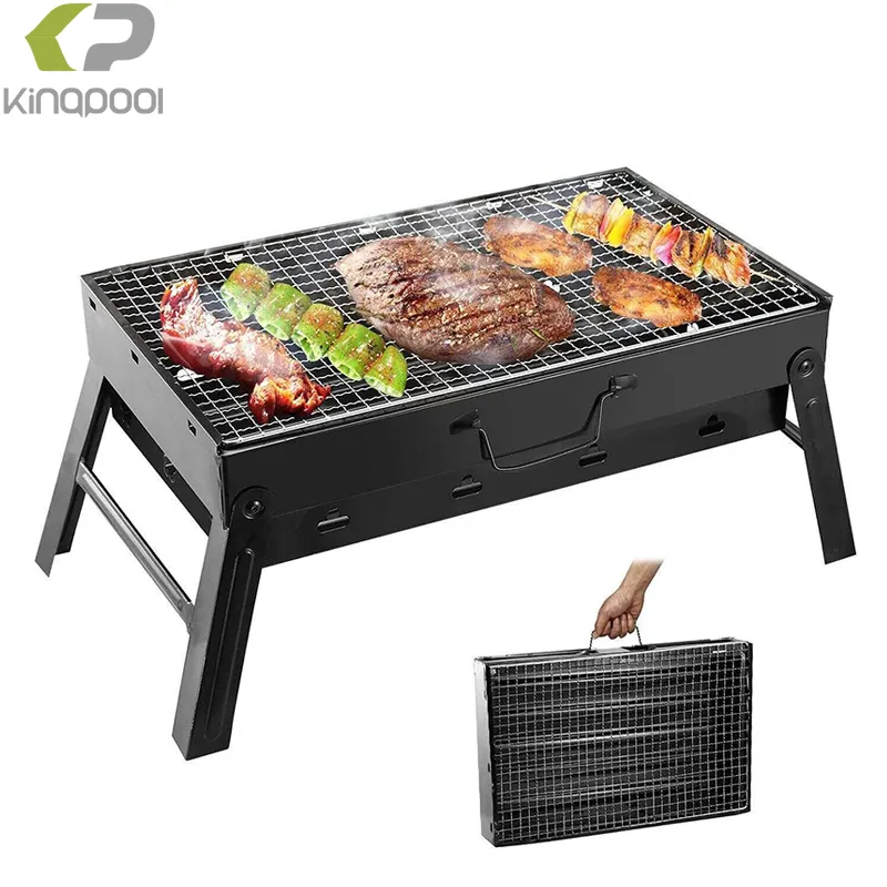 Kingpool rack portátil para churrasqueira, para acampamento ao ar livre, forno, carvão vegetal, ferro fundido, caminhadas, piquenique, churrasqueira