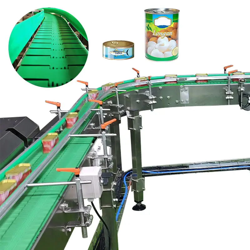 POM PU Plastic Single Hinged Straight Chain Slat Flat Top Conveyor Belt For Bottle