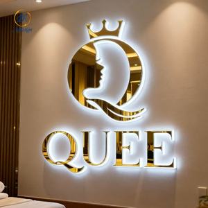 Trong nhà văn phòng kinh doanh vàng Gương 3D Backlit kênh kim loại thư tùy chỉnh ngoài trời công ty thương hiệu thiết kế logo LED chiếu sáng dấu hiệu - Product Image 6