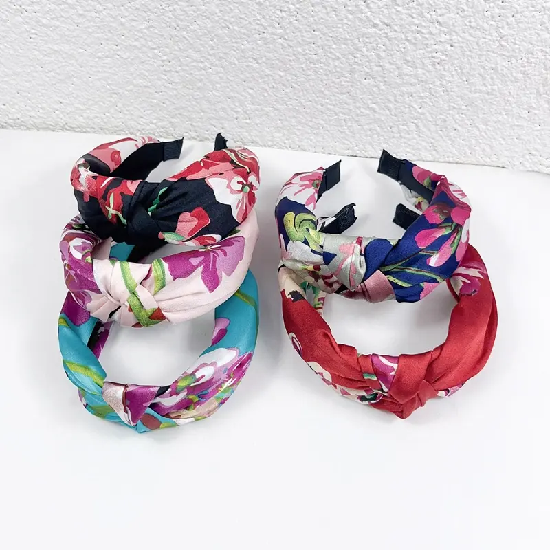 Diadema de flores de primavera MIO, accesorios para el cabello con lazo de flores grandes de ala ancha para mujeres y niñas, estilo coreano dulce simple