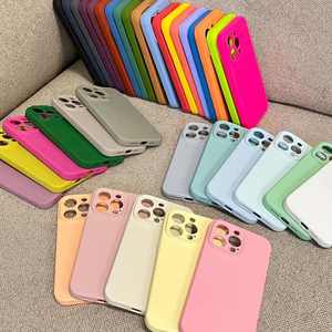 For iphone 16 <strong>Pro</strong> Liquid Silicone Mobile Phone case for iphone 16 <strong>Pro</strong> Max Lens All-inclusive Simple Protective Cover - Product Image 2