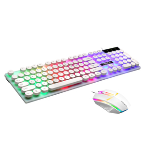 Punk RGB Backlit Optical Tracking USB Wired Gaming <strong>Keyboard</strong> <strong>Mouse</strong> Set Punk Style <strong>Computer</strong> <strong>Keyboard</strong> for <strong>Desktop</strong> Light - Product Image 2