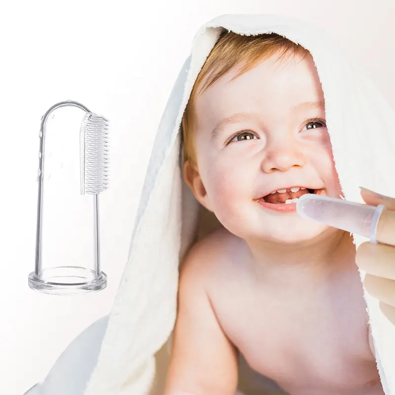 Cepillo de dientes sin BPA para niños y bebés, cerdas suaves de masaje, de silicona