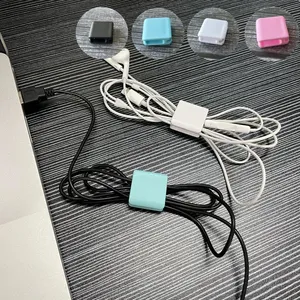 น่ารักสากลสายไฟคลิปเก็บโต๊ะTidy OrganizerสายWinderแบบพกพาหูฟังแบบมีสายข้อมูลสายเก็บหัวเข็มขัดคลิป - Product Image 2