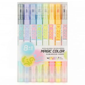 Resaltador de gradiente mágico, juego de rotuladores mágicos multicolor, rotulador de doble punta - Product Image 4