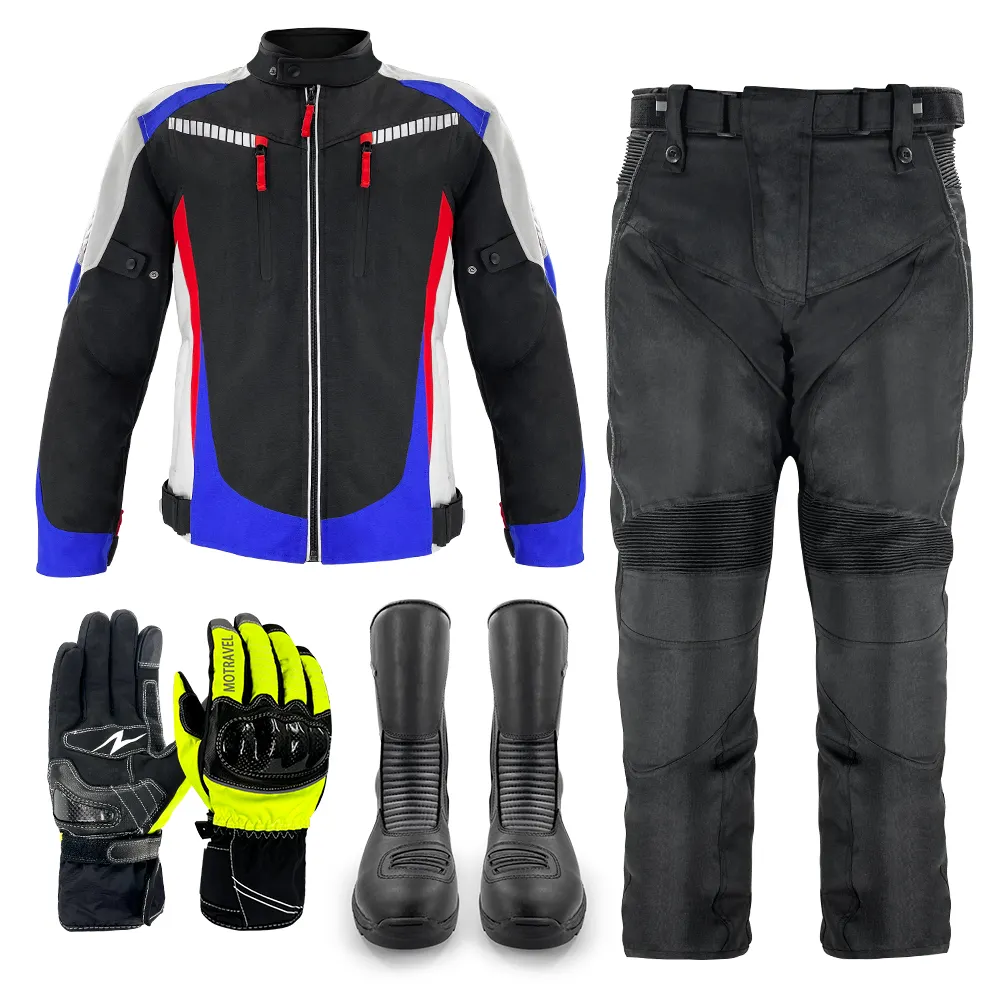 오토바이 자동 착용 장갑 부츠 레이싱 라이딩 재킷과 바지 오토바이 정장 의류 세트