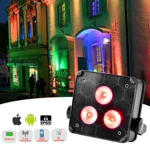 Rgbwa + UV LED PAR แบบไร้สาย3*18W สำหรับฉากหลังเวที DJ ปาร์ตี้งานแต่งงาน uplights พร้อม flightcase WiFi Battery DMX - Product Image 2