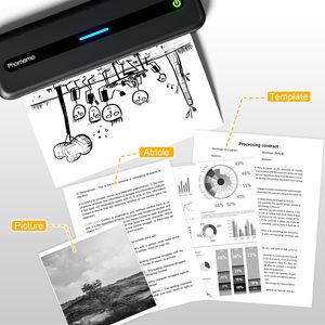 Termal mektup kağıt makinesi Mini A4 yazıcı Phomemo taşınabilir belge yazıcı baskı notları okulda uygun - Product Image 5