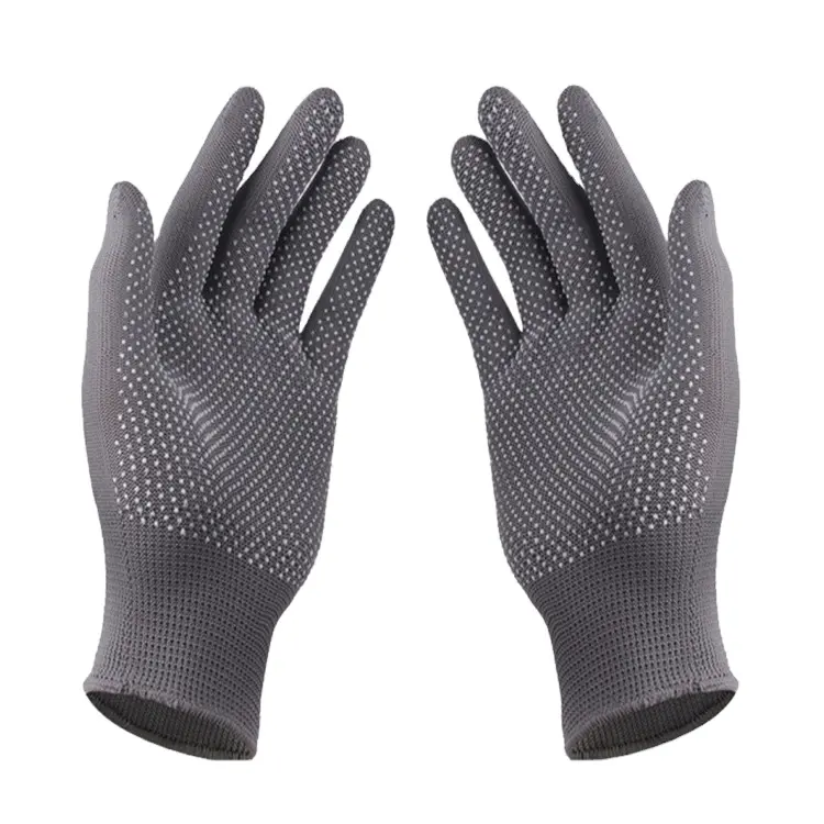 13 Gauge Polyester Handschoenen Met Pvc Noppen Op Palm Tuin Veiligheid Werkhandschoenen