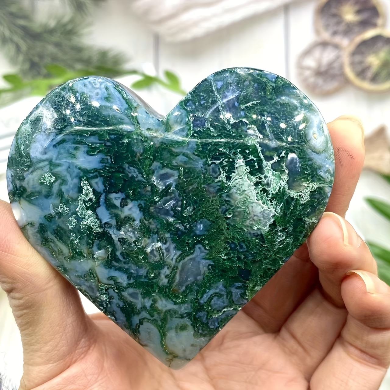 Moss Agate Heart
